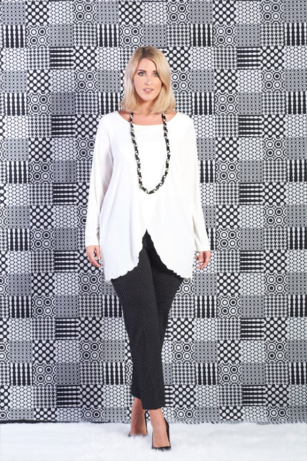 Pantalone David nero a pois