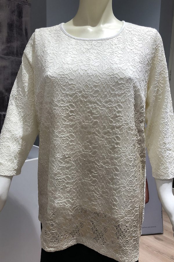 Maglia Desirè elasticizzata in simil pizzo