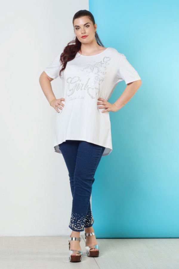 Maglia Virginia con perle e swarovsky